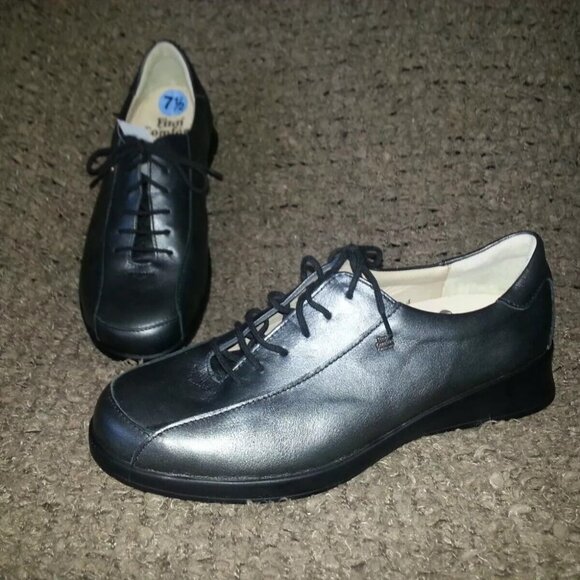 Finn Comfort Shoes - FINN COMFORT-Brisbane-Metallic Leather Oxfords-Lace-Up-Size 5UK-7.5US-NWOB